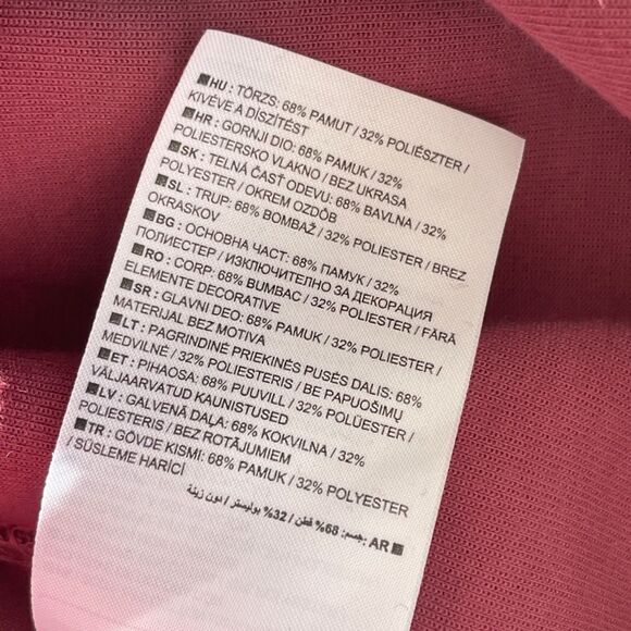 Converse Women's Polka Dot Speckled Large Logo Hoodie Sweatshirt Size XS Maroon - Picture 7 of 9